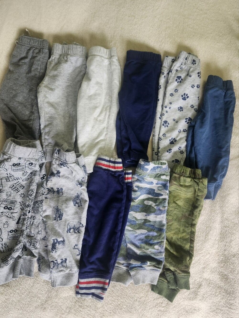 Carter's Boys Baby Pants Bundle – Navy, Gray, Blue, Green, Camo